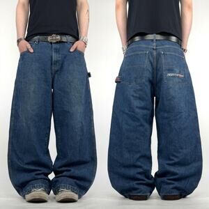 Vintage y2k grunge archive baggy wide leg skater embroidered jeans